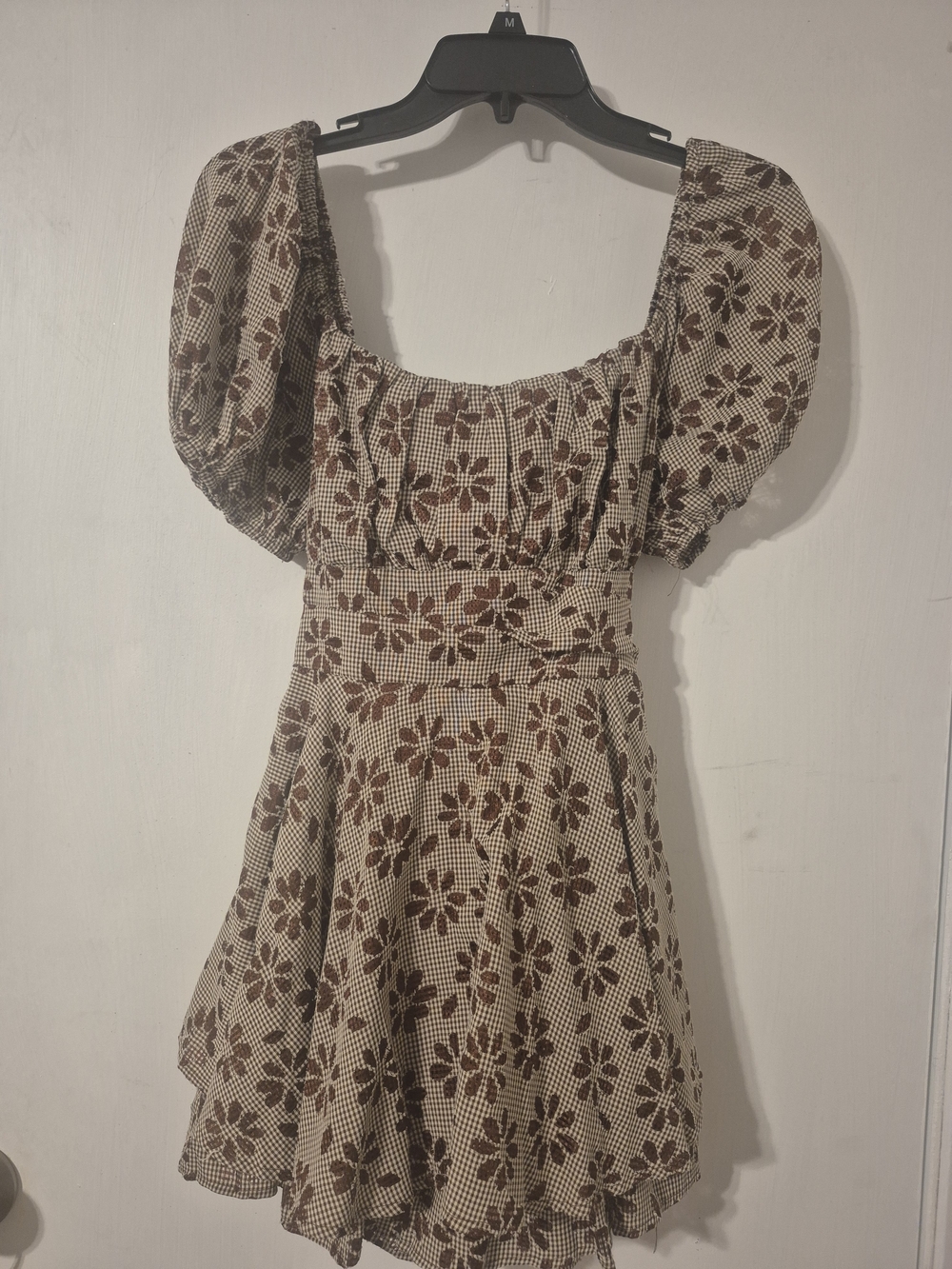 Altar'd State Cream Mini Dress with Brown Floral Print